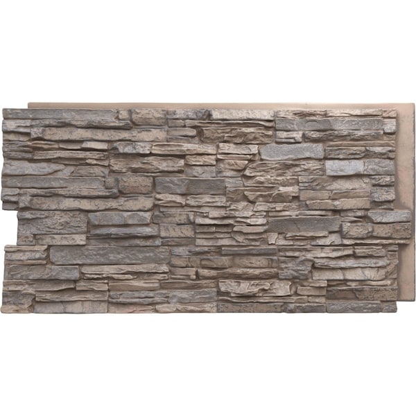 Ekena Millwork Canyon Ridge Stacked Stone, StoneWall Faux Stone Siding Panel PNU24X48CNBB - main